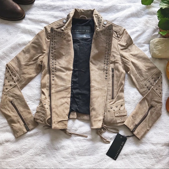 Bagatelle • Latte Tan Suede Western Biker Jacket - Picture 5 of 8